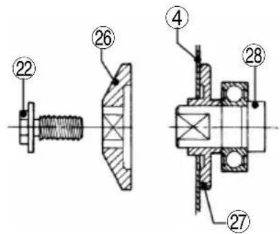 Technical diagram of a mechanical assembly with numbered components, likely a valve or fitting tool.