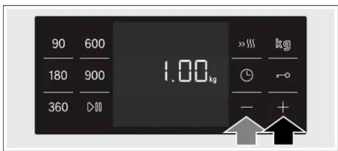 90 600 180 900 360 >100 1.00kg >> 333 kg ← -o - +