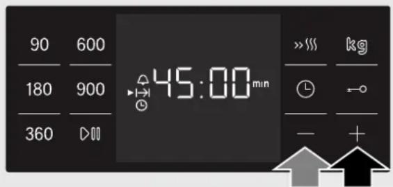 90 600 180 900 360 >> 45:00min >> 333 kg - + - +