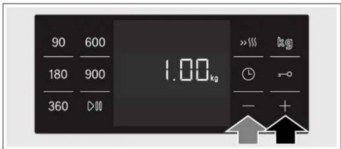 90 600 180 900 360 >00 1.00kg >> 333 kg ← -o - +