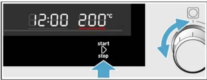 12:00 200°C start stop
