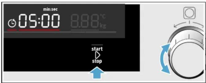 min:sec 05:00 8.88°C kg start stop