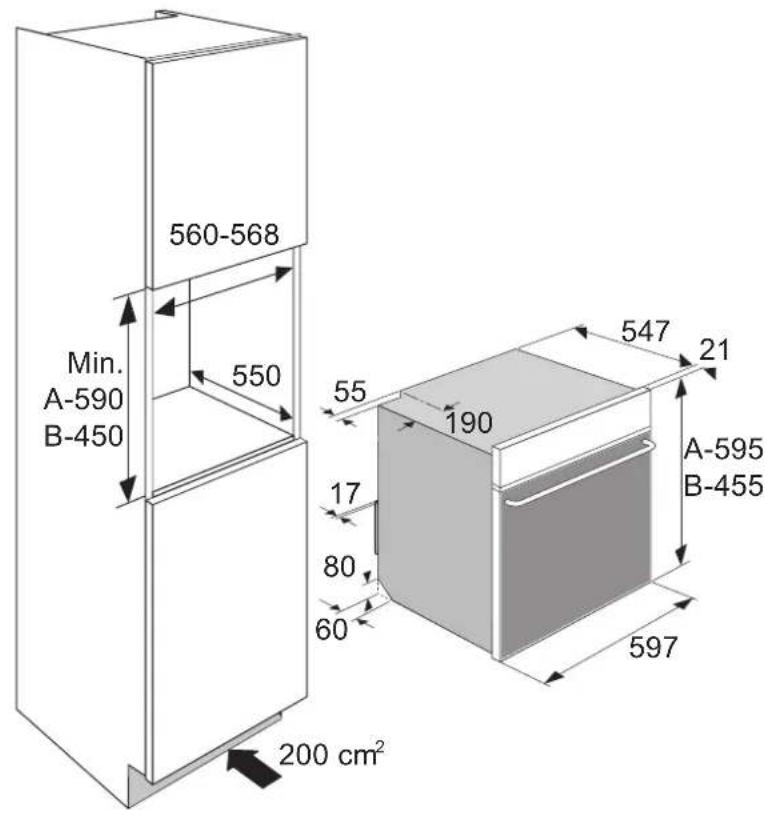 560-568 Min. A-590 B-450 550 17 80 60 200 cm² 55 190 547 21 A-595 B-455 597