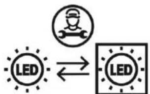graph TD A["LED"] <--> B["LED"] C["Camera Icon"] --> B D["Square Display Unit"] --> B