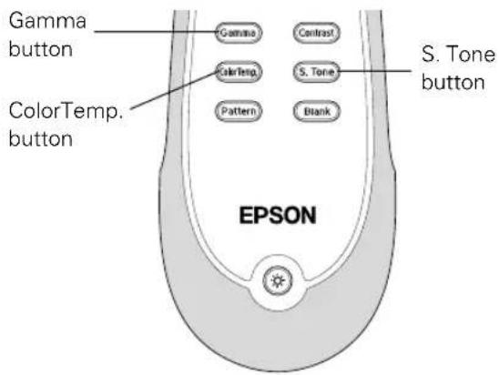 Gamma button ColorTemp. button EPSON S. Tone button Pattern Contrast S. Tone