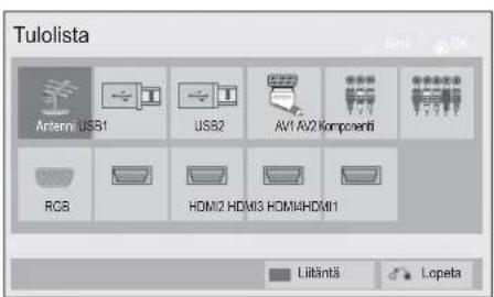 Tulolista Antemi USB1 USB2 AV1 AV2 Componenti RGS HOM12 HDM13 HOM14HDM11 Liläntä Lopeta