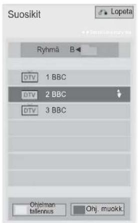 Suosikit Lopeta Ryhmä B DTV 1 BBC DTV 2 BBC DTV 3 BBC Ohjelman tallennus Ohj. muakk.