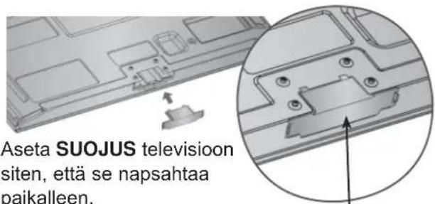 Aseta SUOJUS televisioon siten, että se napsahtaa paikalleen.