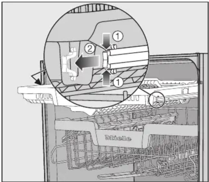 MIELE G 7315 SCU XXL - Ruokailuvälinetason irrotus (ei kaikissa malleissa) - 1