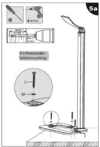 5a 4mm 70.37 4mm (620) Forthewodend tablemounting. L M
