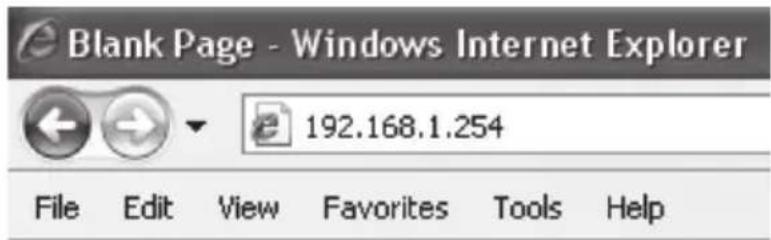 Blank Page - Windows Internet Explorer 192.168.1.254 File Edit View Favorites Tools Help