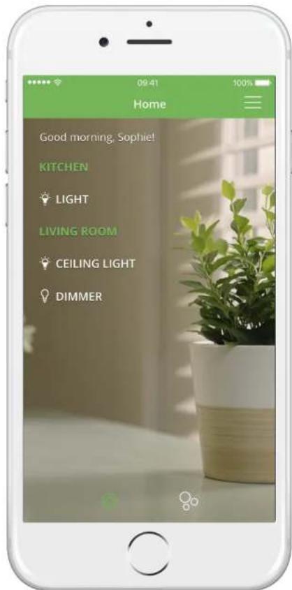 Home Good morning, Sophie! KITCHEN LIGHT LIVING ROOM CEILING LIGHT DIMMER