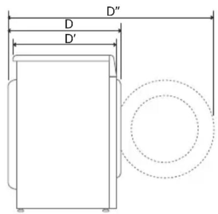 LG F0RV508N1WD - Mitat (mm) - 2