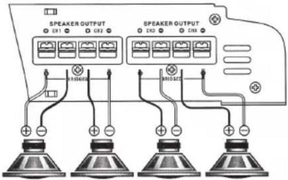 SPEAKER OUTPUT ● C81 ● ○ C82 ● SPEAKER OUTPUT ● C83 ● ○ C86 ● ● BRID-ACI