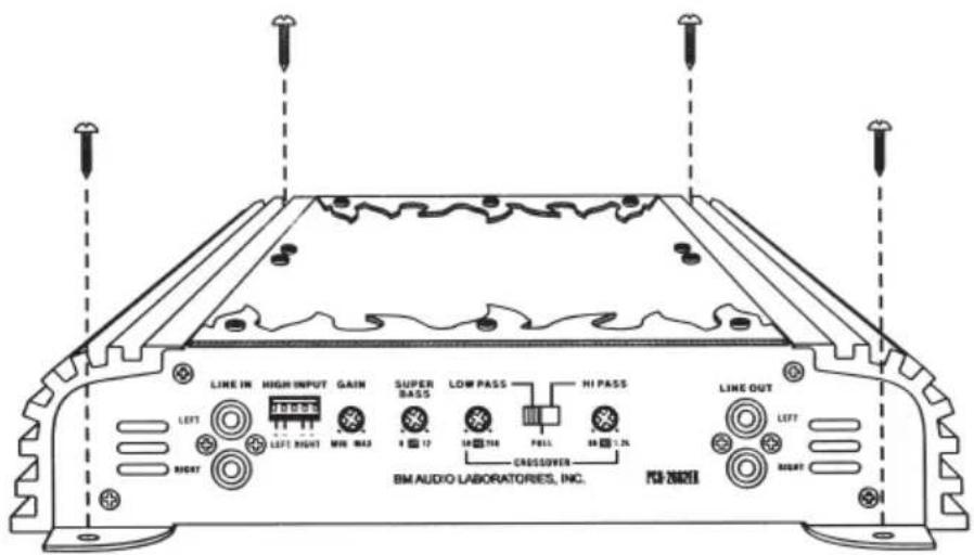 LINE IN HIGH INPUT GAIN SUPER BASS LOW PASS HI PASS LINE OUT LEFT LEFT RIGHT MIN MAX 8 17 18 19 20 21 22 23 RIGHT CROSSOVER BM AUDIO LABORATORIES, INC. RIGHT