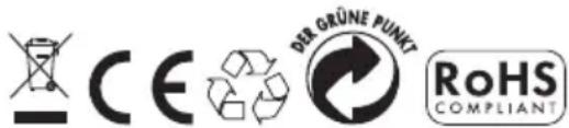 CE DØGRÜNE PUNKT RoHS COMPLIANT