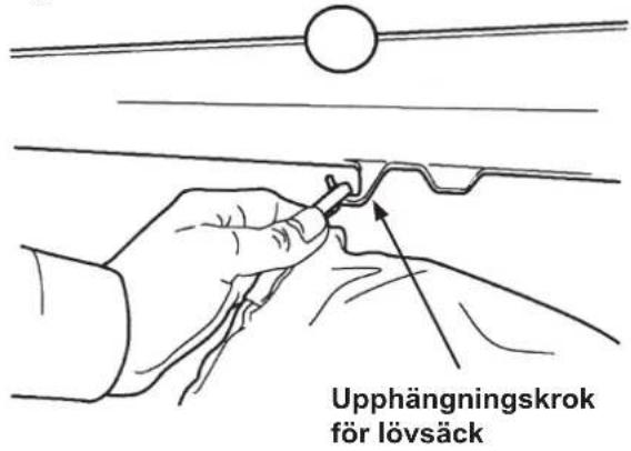 Upphängningskrok för lövsäck