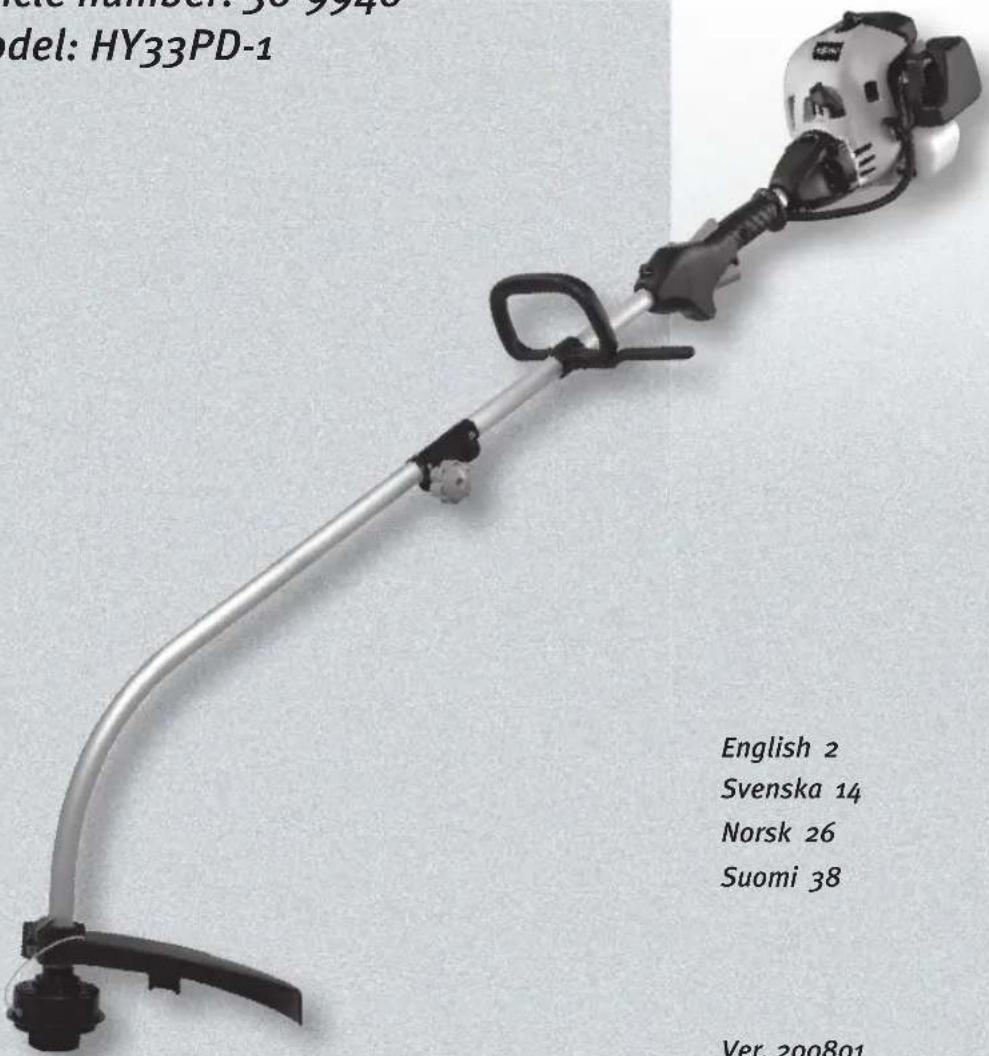 Model: HY33PD-1 English 2 Svenska 14 Norsk 26 Suomi 38 Ver. 200801
