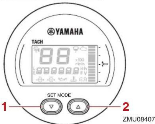YAMAHA TACH 88 x100 r/min E88888.8 Hh FV SET MODE ZMU08407