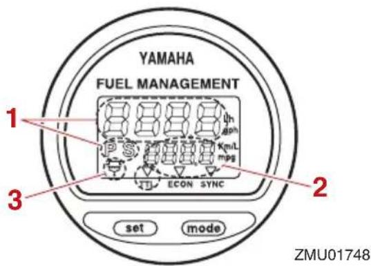 YAMAHA FUEL MANAGEMENT 1 2 3 set mode ZMU01748