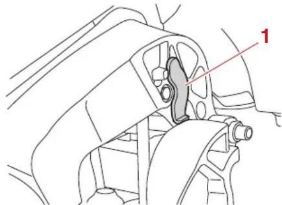 Technical diagram of a mechanical assembly with labeled component '1'