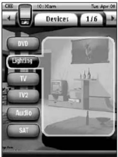10:30am Tue Apr 09 Devices 1/6 DVD Lighting TV TV2 Audio SAT