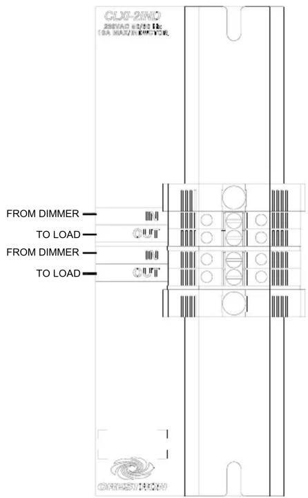 CLX-2MD 205VAD 61/23 H2 10A MAX/ROCTOR FROM DIMMER — TO LOAD — FROM DIMMER — TO LOAD — OUTPUTATION