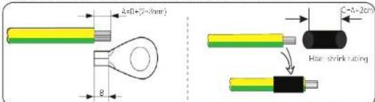 A=0.4(2×3mm) 8 C=0.2cm Heat shrink tubing