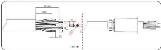 1045 7242 L1 N PE L3 B Unit: mm