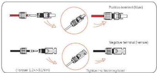 Positive terminal (Make) Negative terminal (Female) (Torque: 1.2+/-0.1N m) Tighton too fastening load