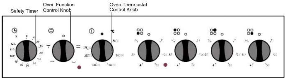 Safety Timer Oven Function Control Knob Oven Thermostat Control Knob