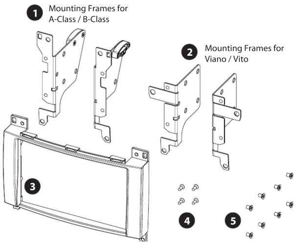 1 Mounting Frames for A-Class / B-Class 2 Mounting Frames for Viano / Vito 3 4 5