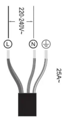 220-240V~ L N 25A~