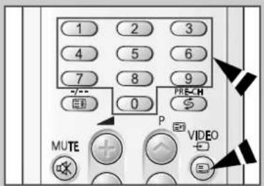 1 2 3 4 5 6 7 8 9 0 PRE-CH MUTE P VIDEO