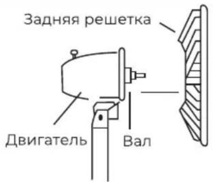 Задняя решетка Двигатель Вал