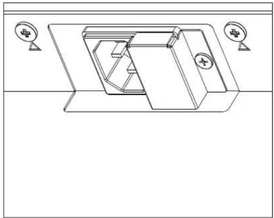 Technical line drawing of a mechanical assembly with two pressure gauges (no text or symbols)