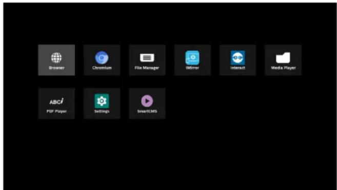 Browser Chromium File Manager Mirror Interact Media Player ABC PUP Player Settings SmartCMS