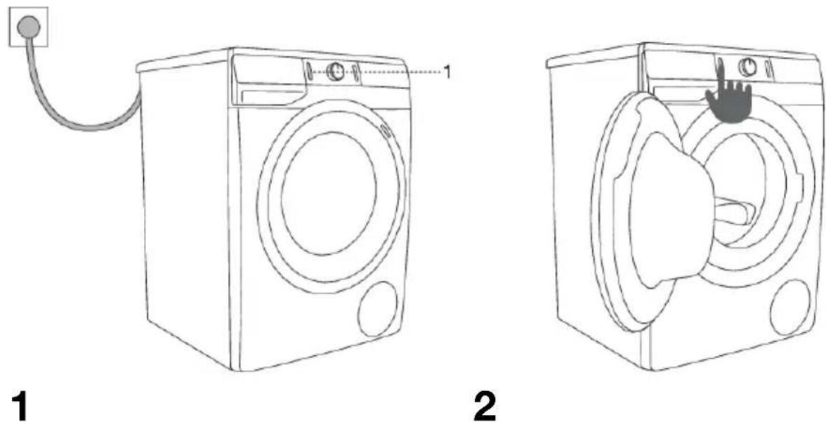 UPO P2V1014AS - Pyykinpesukoneenpäällekytkeminen - 1
