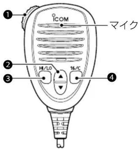1 ICOM マイク 2 HI/LO 16/C 3 4