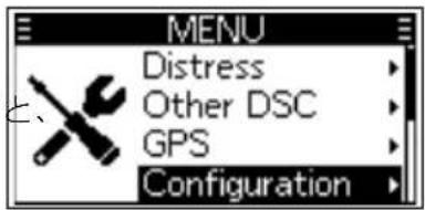 MENU Distress Other DSC GPS Configuration