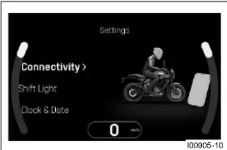 Settings Connectivity > Shift Light Clock & Date 0 9875 I00905-10