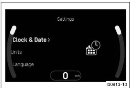 Settings Clock & Date > Units Language 0 mm/h 100913-10