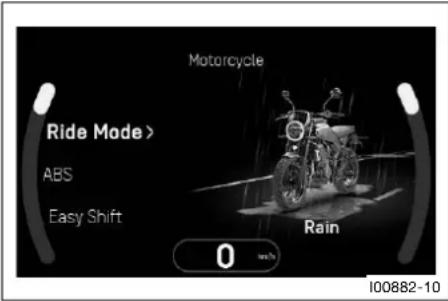 Motorcycle Ride Mode > ABS Easy Shift 0 Rain 100882-10