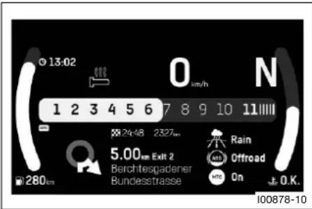13:02 0 km/h N 1 2 3 4 5 6 7 8 9 10 11 24:48 2327nm 5.00km Exit 2 Berichtesgadener Bundesstrasse Rain Offroad On + 0.K. 280nm I00878-10