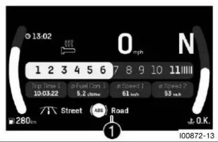 13:02 0 mph N 1 2 3 4 5 6 7 8 9 10 11 Trip Time 1 10:03:22 Go Fuel Con 1 5.2 oTime at Speed 1 61 inch at Speed 2 53 inch Street (ABS) Road 280 m ↓ 0.K. I00872-13