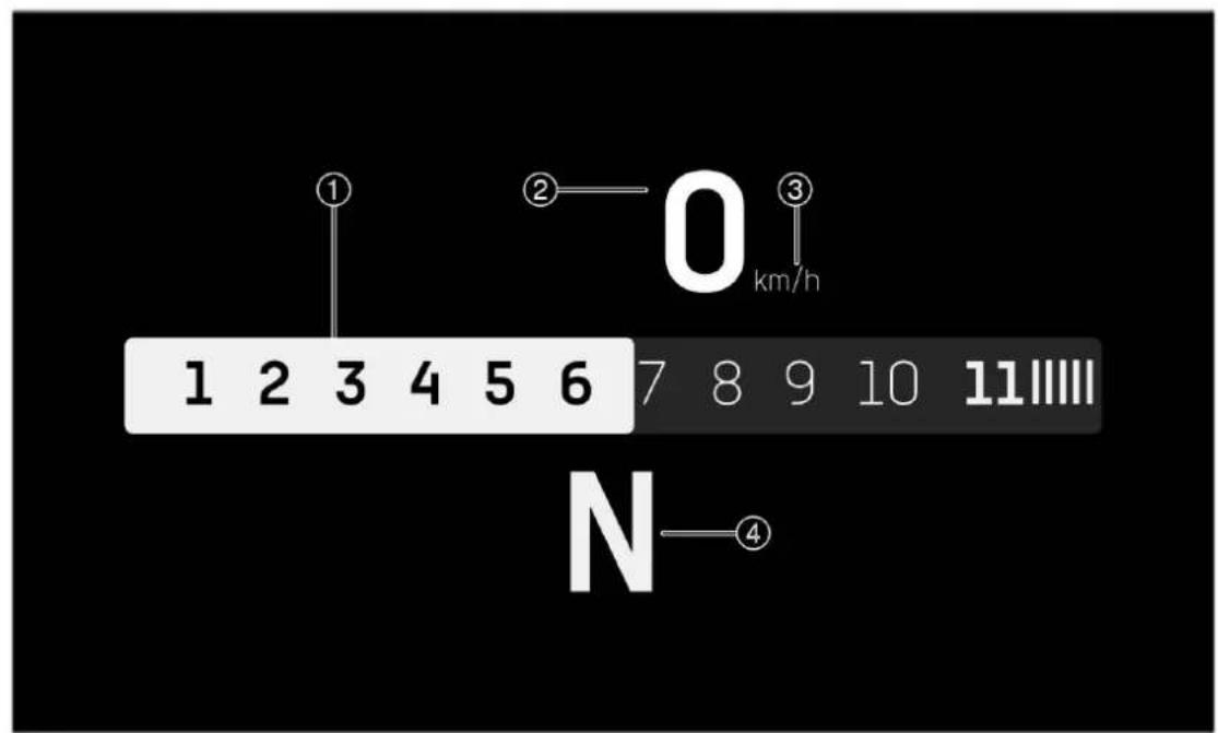 1 2 3 4 5 6 7 8 9 10 11 ① ② ③ 0 km/h N ④