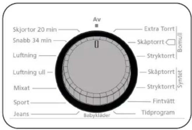 Skjortor 20 min Snabb 34 min Luftning Luftning ull Mixat Sport Jeans Av Extra Torrt Skåptorrt Stryktorrt Skåptorrt Stryktorrt Fintvätt Babykläder Tidprogram Bomull Syntet