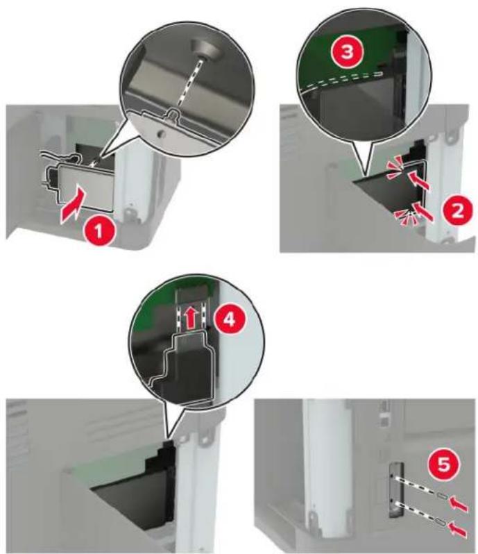 LEXMARK MX822 - Tulostimen kiintolevyn asentaminen - 3