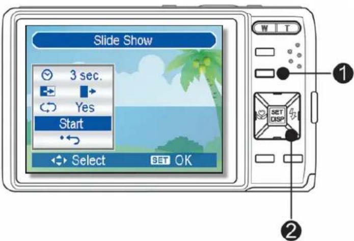 Slide Show 3 sec. Yes Start Select SET OK