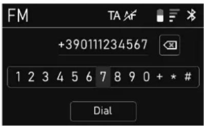 FM TA AF +390111234567 1 2 3 4 5 6 7 8 9 0 + * # Dial